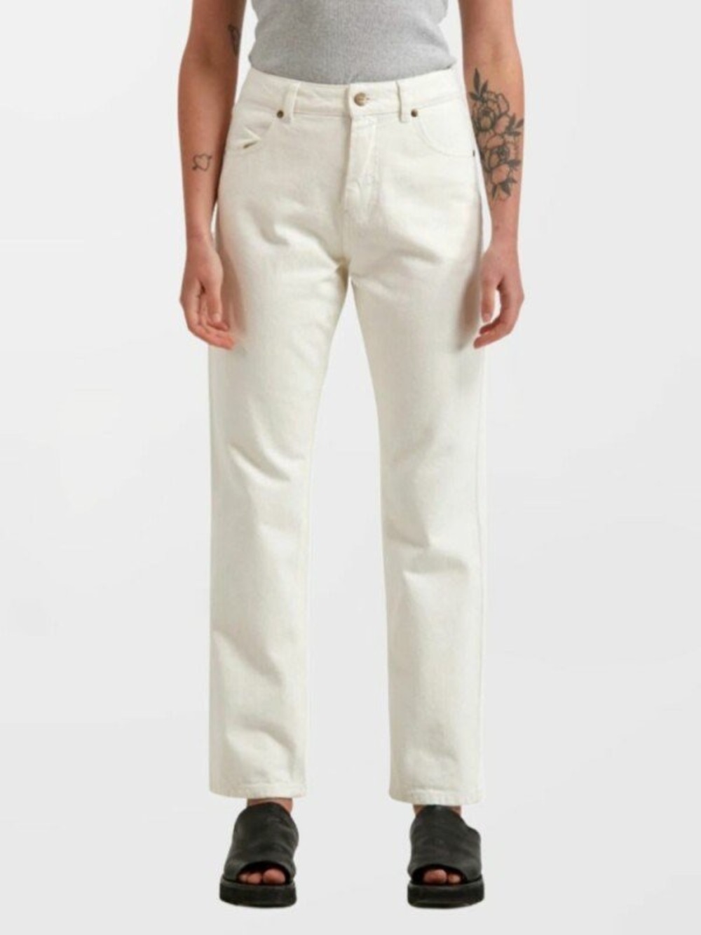 AFENDS Women’s Violet Organic Cotton Denim Straight Leg Jeans 26/4 Off White
